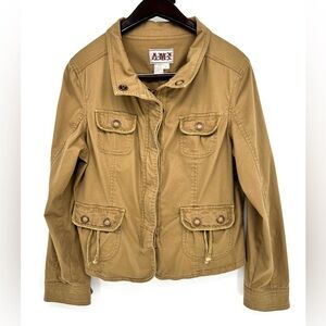 Vintage AMX Tan‎ Zip Up Utility Jacket Large Y2K 90’s Womens